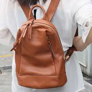 真皮雙肩包 牛皮女包 時尚旅行背包 軟皮大容量女士後背包 大學生書包雙肩背包