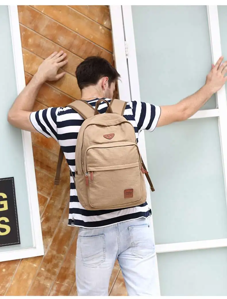 新款男女學生書包 帆布後背包雙肩包 大容量帆布背包 運動雙肩包 旅行包筆電包 帆布包包