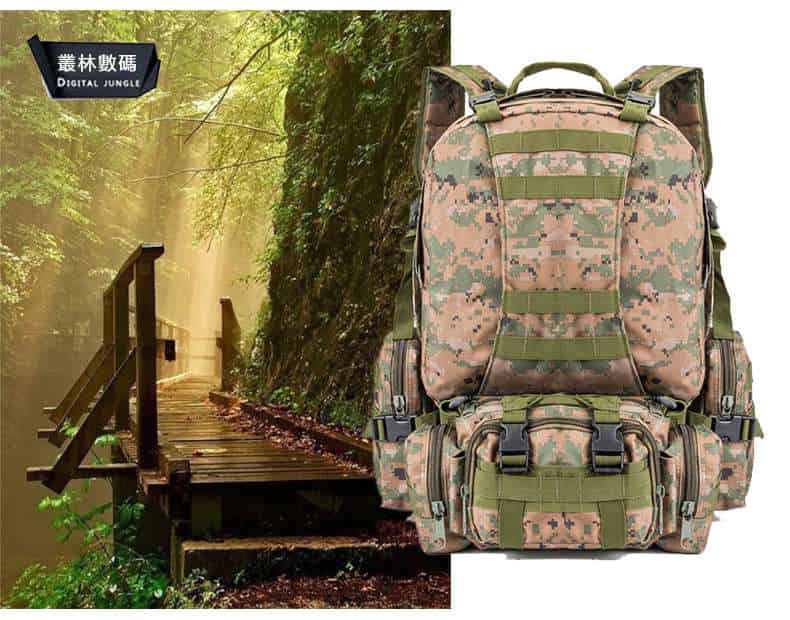 軍迷戶外戰術後背包 大容量雙肩旅行包 多功能登山包男包背囊迷彩組合包包